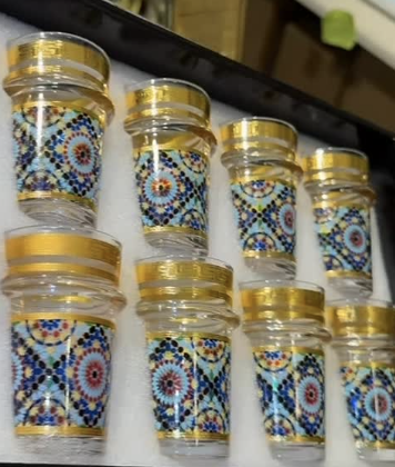 Verres zellige dorés